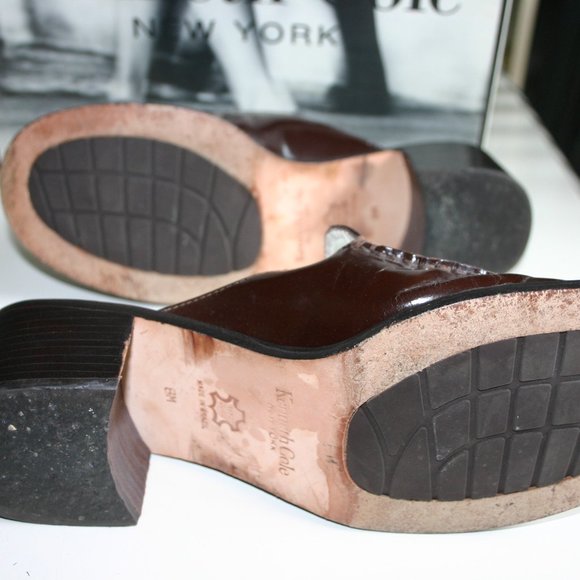 KENNETH COLE of New York Loafer/Slide Brown/Cordovan Color 8B Made in Brazil - Picture 12 of 15